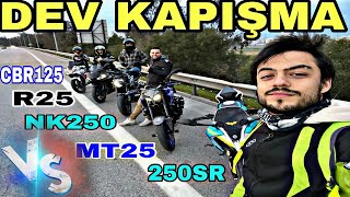 CFMOTO 250SR VS 250NK KAPIÅTIK SONUCA Ä°NANAMADIK  MT25 VS R25 VS 250 NK 1 VÄ°DEO 6 YARIÅ [upl. by Kenneth954]