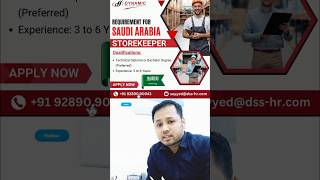 Urgent Hiring for Saudi Arabia Saudi Store keeper jobs Salary  storekeeper gulfjobs2024 shorts [upl. by Aicilla]