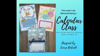 2nd Quarter Calendar Class April May and June created with Stampin Up stamp and die cut bundles [upl. by Richers]