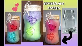 Como Esmerilar Frascos de Vidrio  Técnica casera DIY  How to Grind Glass Jars  DIY [upl. by Reinertson226]