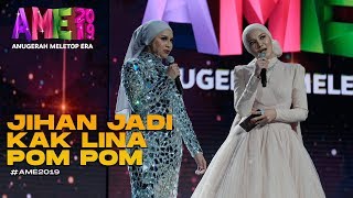 AME2019  Jihan Muse cuba cakap british accent jadi Kak Lina Pom Pom  Anugerah MeleTOP ERA [upl. by Ahsyla685]