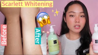 Nyobain Cream Pencerah Selebgram  Scarlett Whitening Lotion amp Body Shower Review [upl. by Eiroj291]