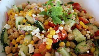 Easy Chickpea Salad Recipe  Healthy Summer Salad  Episode 109 [upl. by Esiahc]