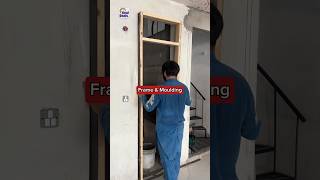 How to Fit Wooden Door Frame and Architrave P265 shorts youtubeshorts construction [upl. by Valentino576]