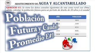 CALCULO DE POBLACIÓN FUTURA Y CAUDAL PROMEDIO  ABASTECIMIENTO DE AGUA Y ALCANTARILLADO E1 [upl. by Iveson728]