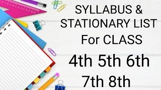 APSACS SYLLABUS STATIONARY LIST FOR CLASS 4th 5th 6th 7th 8th with ratesGarrison School books [upl. by Epilef]