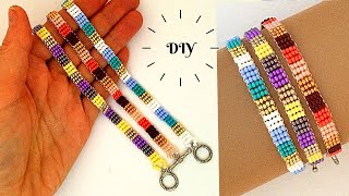 You can make this beading pattern in 10 minutes Seed beads bracelet tutorial [upl. by Janeczka]