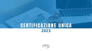 Certificazione unica 2023 [upl. by Belding]