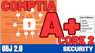 CompTIA A Core 2 2201102 OBJ 20 Security PopQuiz2 [upl. by Kathe]