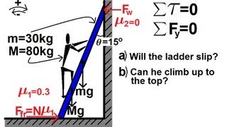 Physics 15 Torque Example 7 7 of 7 The Ladder Problem should be cos15 at end [upl. by Ennovahc974]