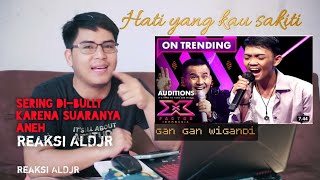 Reaction Peserta Unik di X Factor  Gan Gan Wigandi Pemilik Suara seperti Lipsync [upl. by Aicatsue]