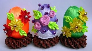 Пасхальные Яйца Канзаши Мастер 2019  Easter Eggs of Kanzashi  Ostereier kanzashi [upl. by Navis]