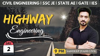 Day 2  Highway Engineering  Geometric Design  SSC JE 2023 PAPER 1  State AEn  SANDEEP JYANI [upl. by Llohcin]