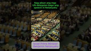 Nagalisan ang mga delegates sa UNGA nung mag speech si Israeli PM Netanyahu [upl. by Lleret990]