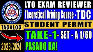 tdc  lto exam reviewer tagalog 2023  student permit exam  lto exam reviewer updated 2024 [upl. by Nairim930]