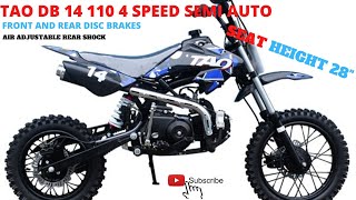 TaoTao DB 14 110cc Dirt Bike Review In Blue [upl. by Ysus457]