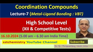 Coordination Compounds for Class XII amp competitive TestsLecture7 MetalLigand BondingI  VBT [upl. by Margit257]