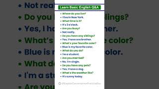 Basic English Conversation Practice  Essential QampA for Beginners  Improve English Speaking Skills [upl. by Derwon]