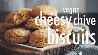 vegan cheesy chive biscuits  hot for food [upl. by Omsare]