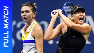 Maria Sharapovas stunning Grand Slam return  vs Simona Halep  US Open 2017 Round 1 [upl. by Lebiram34]