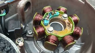 Bajaj Pulsar 150 Bs 5 starter magnet one way clutch repair Bajaj Pulsar [upl. by Hgielram]