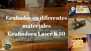 Pruebas en grabadora cortadora laser de tubo de co2 40W k40 [upl. by Cirtemed460]