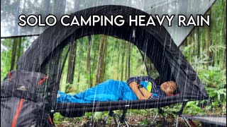 SOLO CAMPING HEAVY RAIN USING TRANSPARENT TARP‼️ HEAVY RAIN CAMPING IN FLOATING TENT [upl. by Guyon]