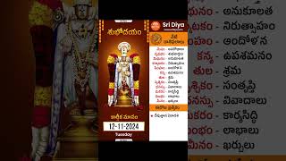 రాశి ఫలాలు  Daily Panchangam and Rasi Phalalu Telugu  12th November 2024  Sri Diya Telugu [upl. by Ydroj980]