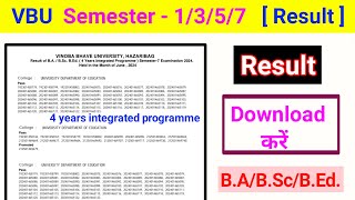 Result of BABScBEd 4 years programme l vbu result relase l vbu result kaise dekhen l bc cent [upl. by Enirehtak584]