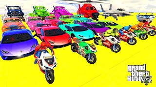 GTA V AMAZING SPIDERMAN MEGA RAMP STUNT BIKE RACE CHALLENGE [upl. by Stuppy]