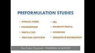 Preformulation Studies [upl. by Jandel]