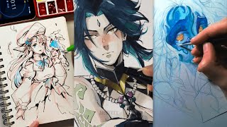 😍Art drawing tiktok compilations  Drawing tiktok 51 [upl. by Hsejar]