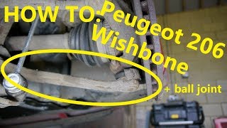 HOW TO Peugeot 206 wishbone  ball joint [upl. by Clippard864]