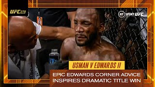 EPIC Leon Edwards coaches inspire him to incredible comeback win  Usman v Edwards 2  UFC 278 [upl. by Arhez]