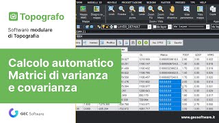 Topografo  Modulo T Calcolo automatico delle matrici di varianza e covarianza per Pregeo [upl. by Dorotea]