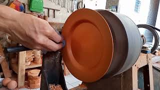 Seni kerajinan bubut kayu quotfinishing Bio Polish food gradequot woodworking art [upl. by Dotty]