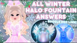 GLITTERFROST HALO FOUNTAIN ANSWERS 2023 ❄️✨Winter Royale High [upl. by Jenn]