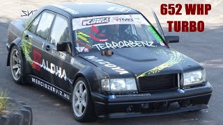 Mercedes Drift M104 TURBO 3200 cc 652 WHp 728 Nm Drift car [upl. by Ammamaria135]