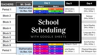 School Scheduling Software Create School Timetables with Google Sheets [upl. by Aerdnahs]