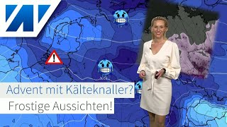 Kälteknaller und MegaHoch Dauerfrost und Schnee zum Monatswechsel Bis 1 Advent weiter mild [upl. by Ayek]