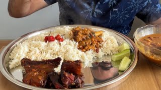 smoked pork chops khasi ko khutta ko soup  mutton paya with rice  dalle khursani [upl. by Acinor]