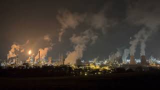 Grangemouth Refinery Lit Up  Night 21222 [upl. by Ahtaga]