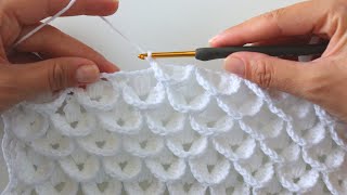 How To Crochet An Easy Stitch  Ideal For Blankets  Shawls [upl. by Namyac734]