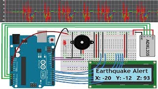 Earthquake Detector with Alarm amp Seismic Graph using Accelerometer amp Arduino [upl. by Jasun240]