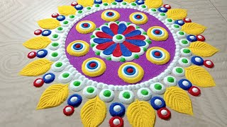 Rangoli Designs For Festival With Colours 🌹🌹Festival Special Simple Rangoli Rangoli Designs [upl. by Bunny]