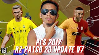 PES 2017 NEW UPDATE 2023 RZ PATCH 23 UPDATE V 70  PES 2017 INDONESIA  PES 2017 PC GAMEPLAY [upl. by Yentruocal803]