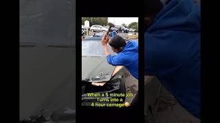 WHEN A 5 MINUTE JOB TURNS INTO A 4 HOUR JOB 😅 automobile car howto fix funny fun reaction [upl. by Ardnekat]