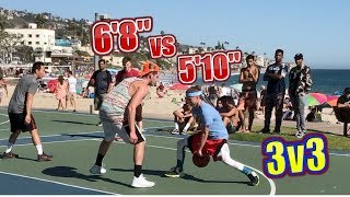 Professor vs 68quot skilled Ex D1 hooper 3v3 Super windy day Laguna Beach [upl. by Maeve367]