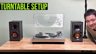 AudioTechnica ATLP120XUSB Turntable with Klipsch 41PM Active Speakers [upl. by Bouton271]