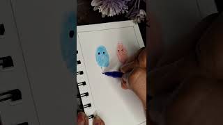 Thumb Printing Couple Art 🎨 👌 😍 painting art shortsvideo shorts [upl. by Anale]